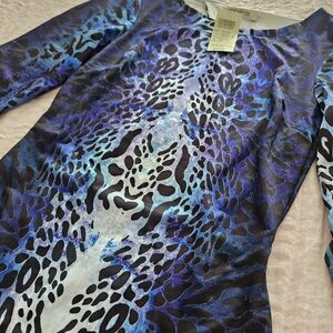 Blue and Black Animal Print Dress